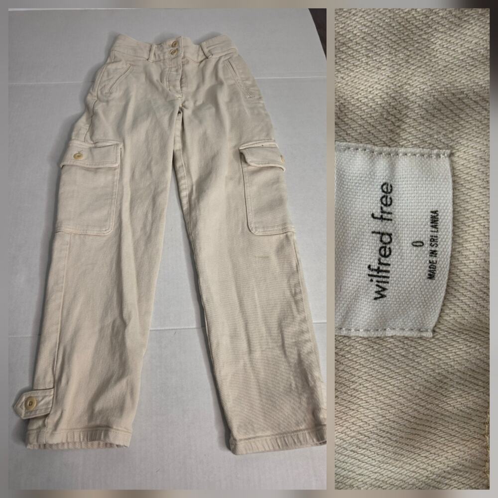 Aritzia Wilfred Free Cargo Pants 0 Tapered High Rise Utility Granola Gorpcore